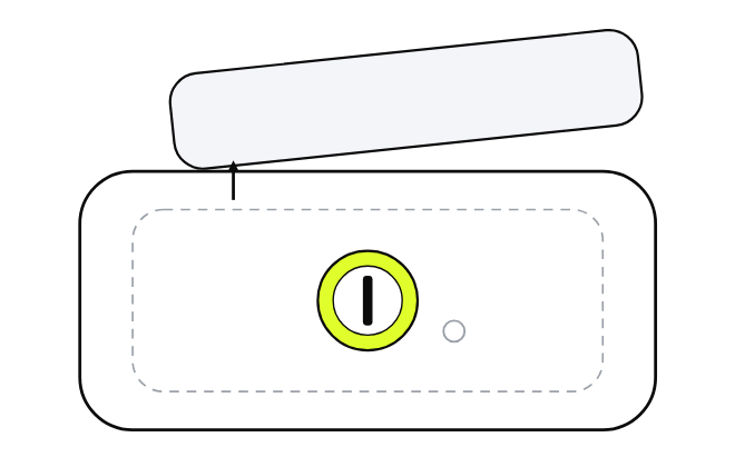 The bottom cover lifted off to show the key cylinder