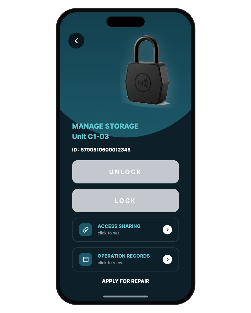 The lock page for unit C1-03