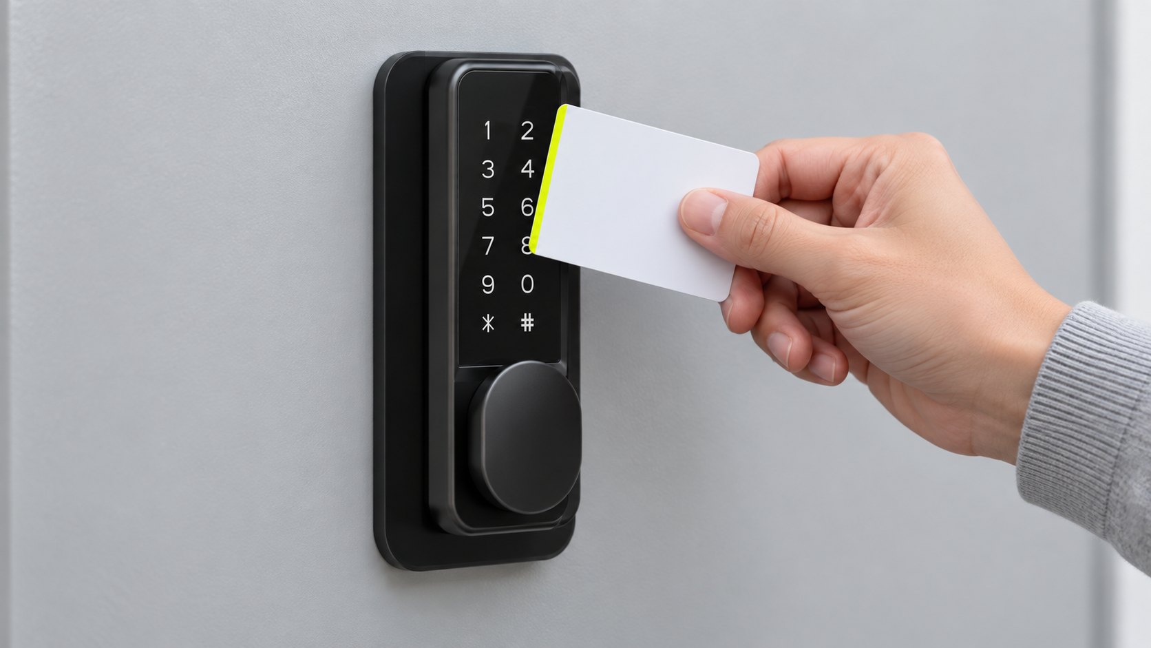 A card held against the Smart Bolt keypad